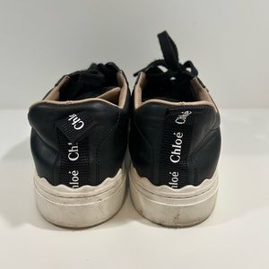 Chloe black leather lace up Lauren sneaker size 37